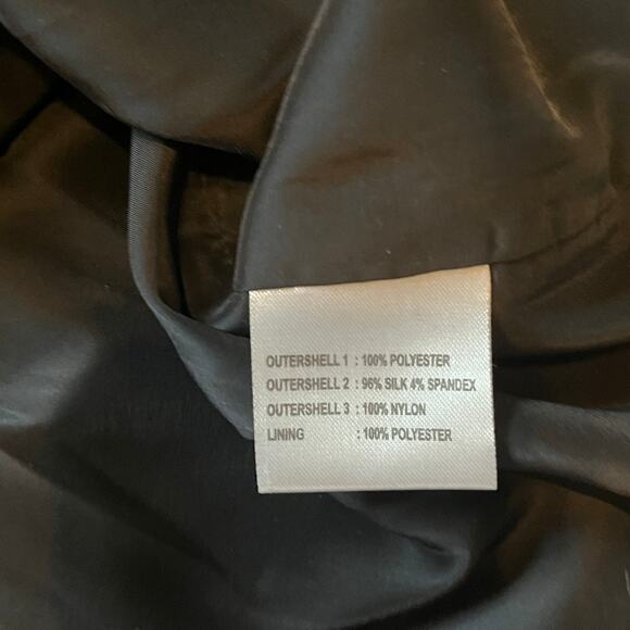 Sachin + Babi Silk Blend Pleated Collared Long Sleeve Lace Dress Black Size 8 - Picture 6 of 7